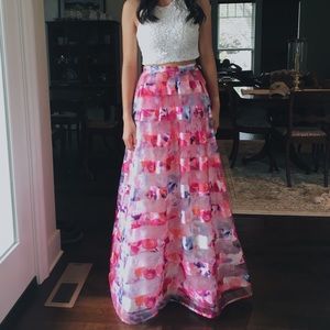 Prom Dress 2 Piece- Sequin Hearts Size 3 Worn Once
